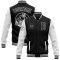 Custom Black White Bomber Full-Snap Varsity Letterman Two Tone Jacket