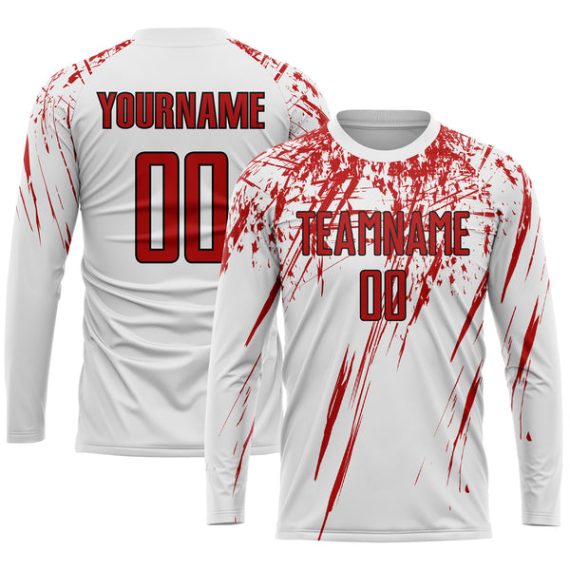 Custom White Red-Black Sublimation Soccer Uniform Jersey